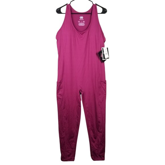 Womens Raspberry Rose J. Dow Fitness Bodysuit Workout Polyester Stretch Size XL - Picture 1 of 9